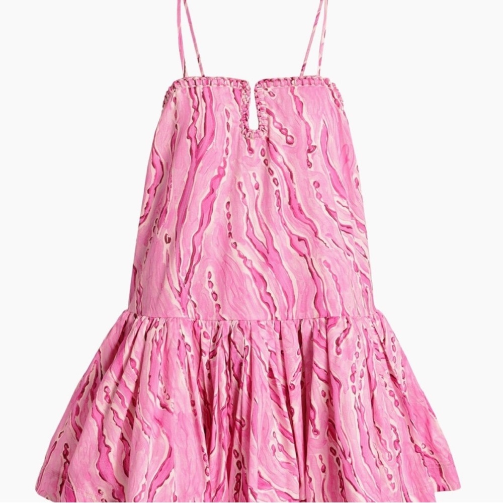 Aje Pink and White Patterned Dress